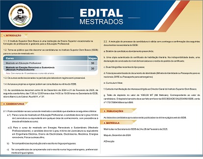 Edital de Mestrado – 2025